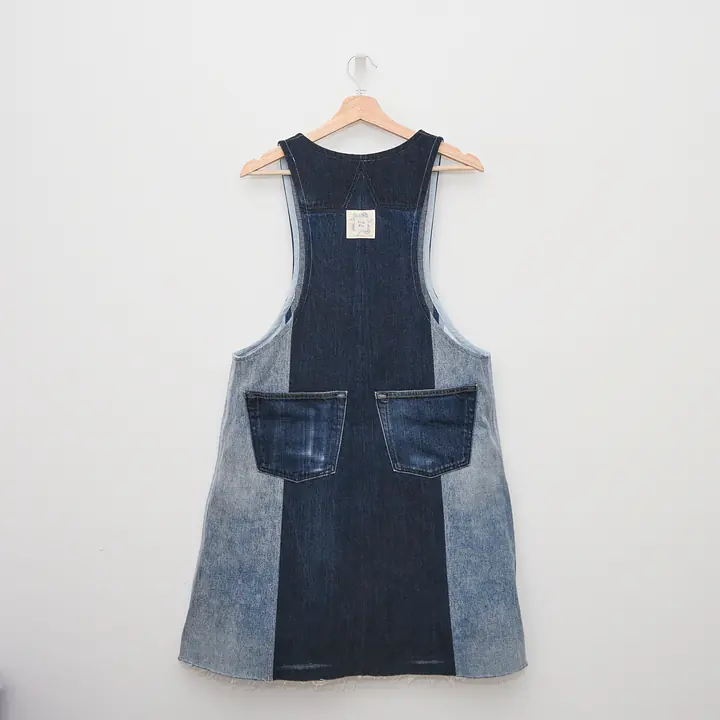 Bluebell Reclaimed Denim Dress - Size Small, 2 Pocket Sample