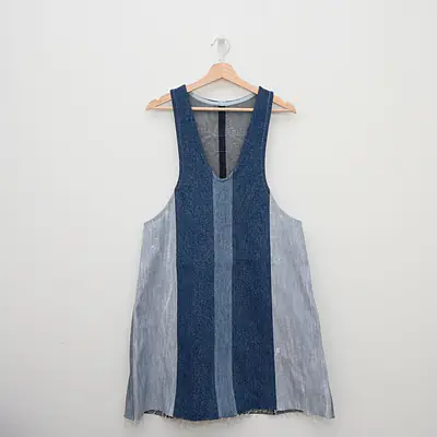 Bluebell Reclaimed Denim Dress - Size Small, 2 Pocket Sample primary image