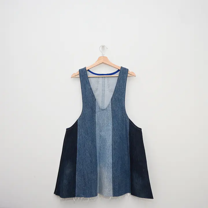 Bluebell Reclaimed Denim Dress - Size Large, 2 Pocket Sample