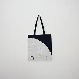 Vintage Tablecloth Appliqué Tote Bag